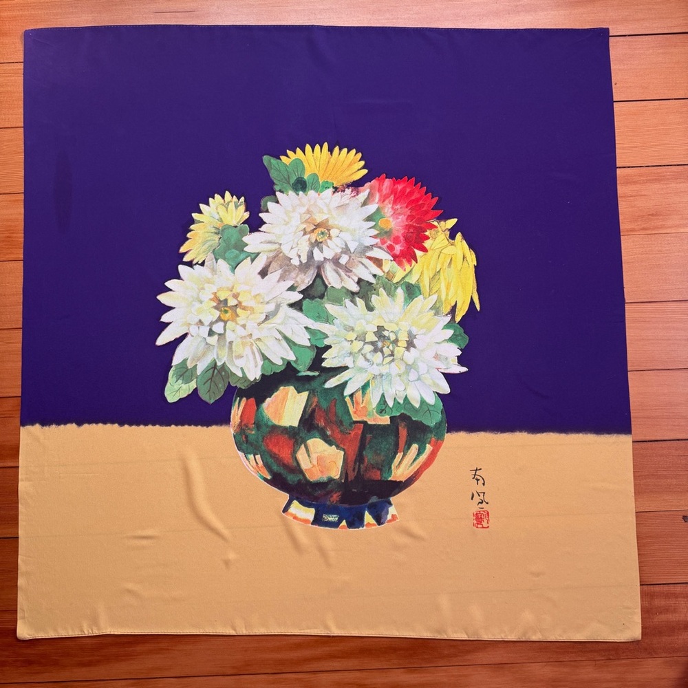 Japanese furoshiki / scarf featuring the art work of Shibata Zeshin